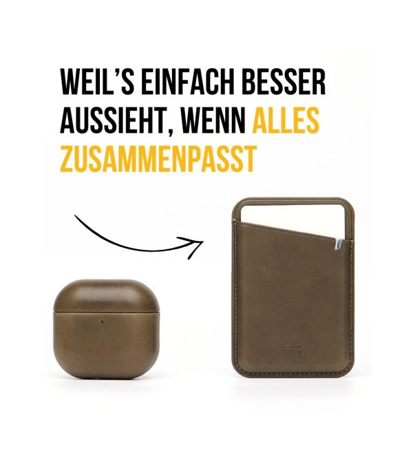 Set Hülle + Wallet | Leder Hülle für dein iPhone + Leder Wallet mit MagSafe Olive Verkauf – Bild 5