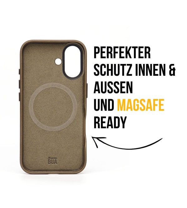 Set Hülle + Wallet | Leder Hülle für dein iPhone + Leder Wallet mit MagSafe Olive Verkauf – Bild 4
