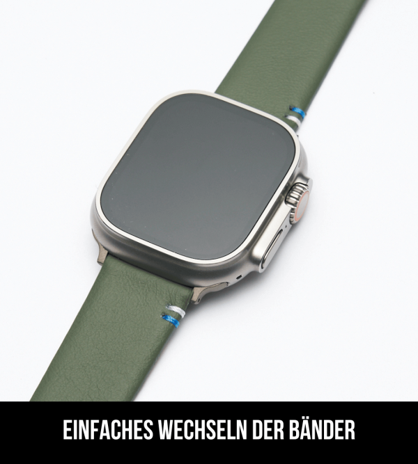 Damen Armband für die Apple Watch aus Kalbleder | Salbei Mode – Bild 4