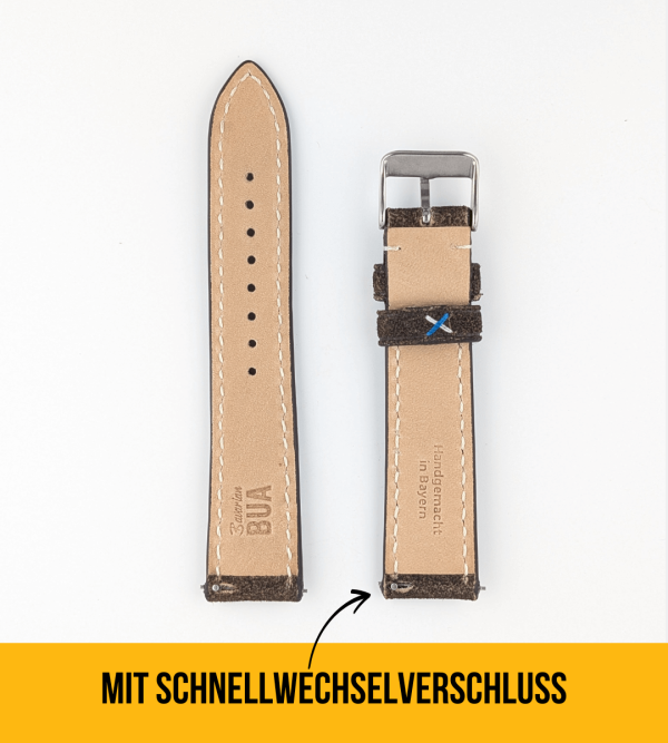Armband für die Samsung Galaxy Watch aus Lederhosenleder | Schwarz Jetzt online – Bild 3