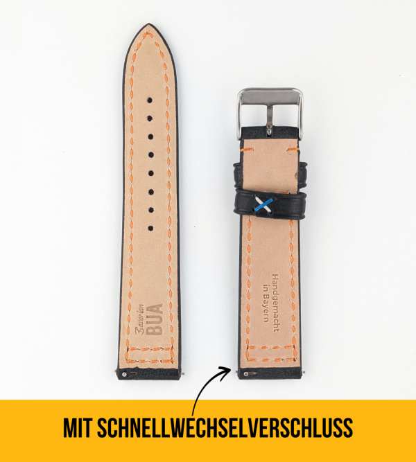 Robustes Armband für die Samsung Galaxy Watch aus Echtleder | Schwarz Schn?ppchen – Bild 3