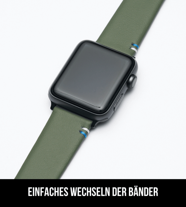 Damen Armband für die Apple Watch aus Kalbleder | Salbei Mode – Bild 3